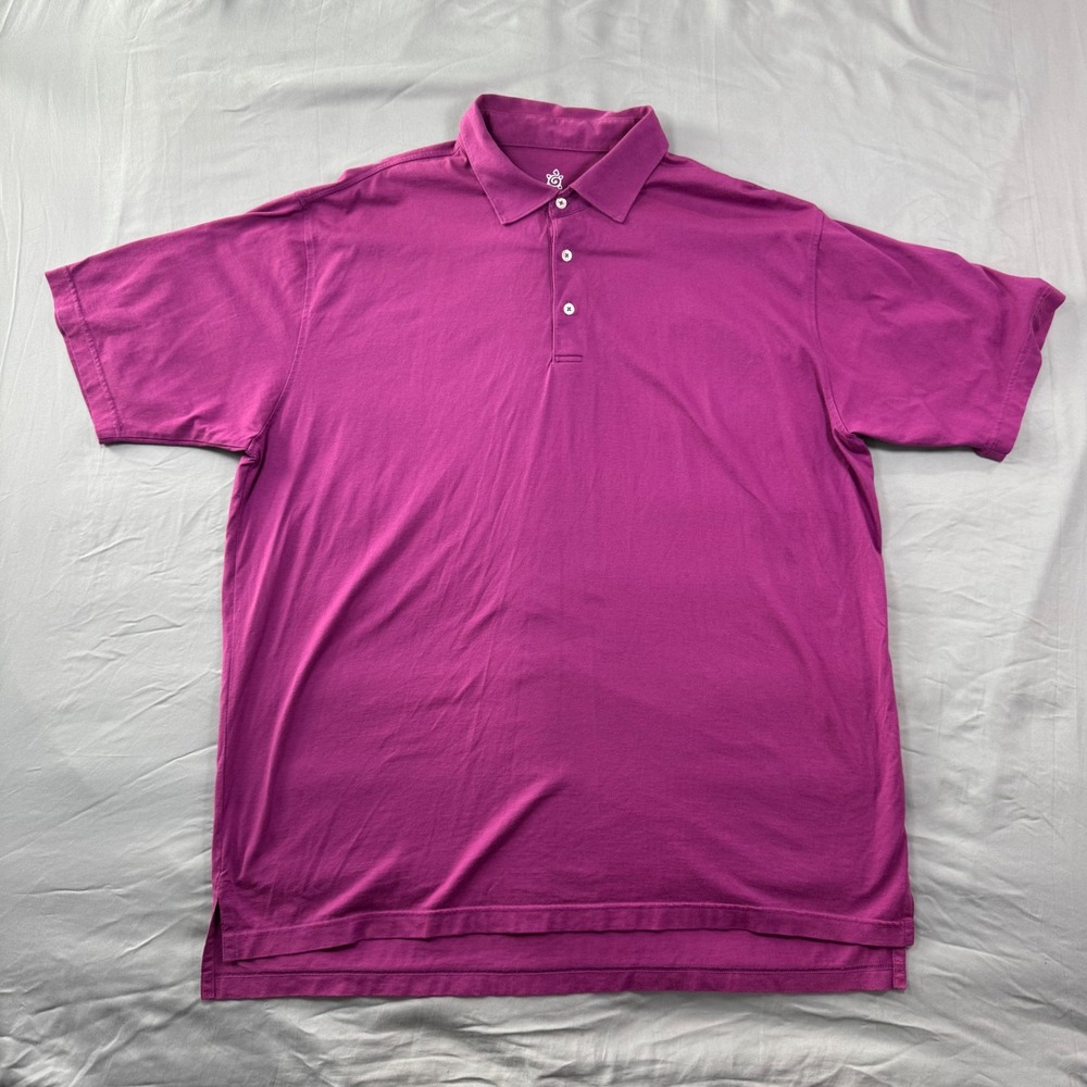 Turtleson Mens Sunday Polo Shirt Sz XXL Magenta Purple Golf Preppy Lightweight